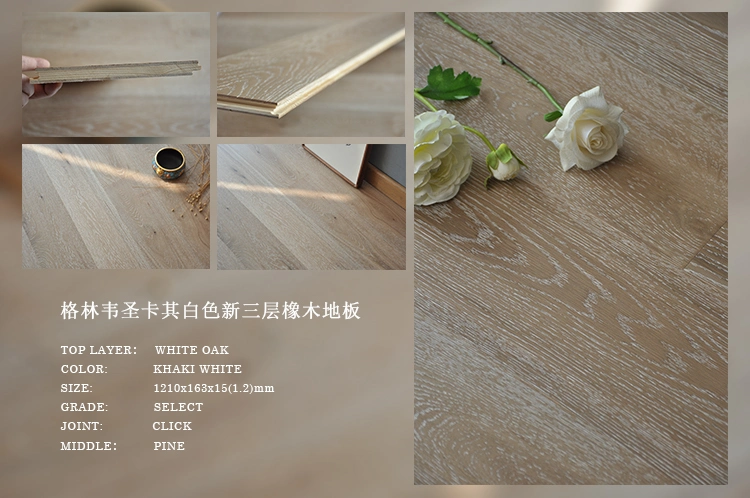 China Cheap Factory Price Grey Saw Marked Parquet Engineered Hardwood Flooring White Oak