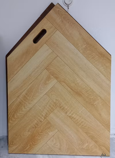 Herringbone Fishbone Wood Laminate Spc Flooring with Brushed Smooth Surface Oak