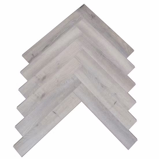 Herringbone Fishbone Wood Laminate Spc Flooring with Brushed Smooth Surface Oak