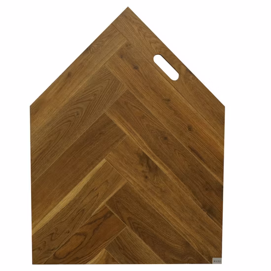 Herringbone Fishbone Wood Laminate Spc Flooring with Brushed Smooth Surface Oak