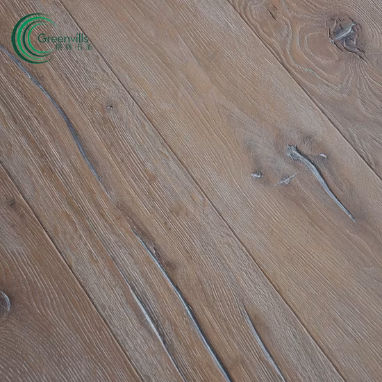 Rustic Distressed Smoked White Washed Brushed Wood Flooring/Engineered White Oak Wood Flooring with CE
