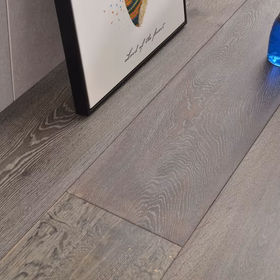 Smoked Grey European Oak Engineered Parquet Wood Flooring