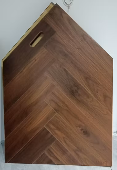 Herringbone Fishbone Wood Laminate Spc Flooring with Brushed Smooth Surface Oak