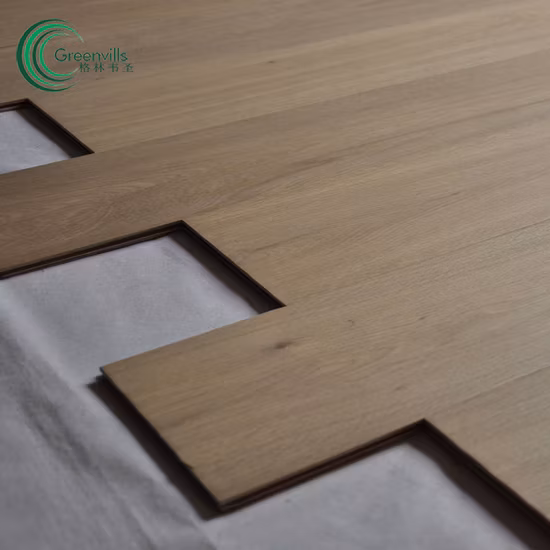 Russian White Oak Engineered Wood Floor Handscraped Smoked UV Oiled Hardwood Floor