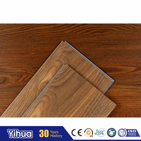 Ce Standard Brushed Oak Nigeria Wood Plastic Composite Click Durable Virgin PVC Floor