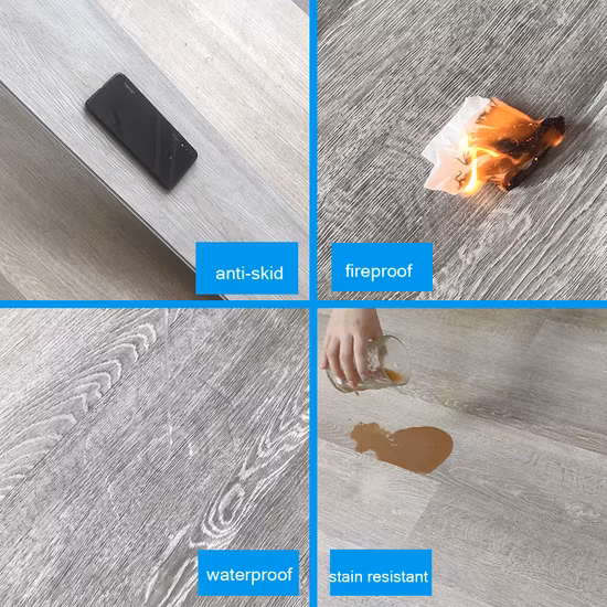 3D Pattern Plastic Wood Grain Spc Flooring Click Flooring