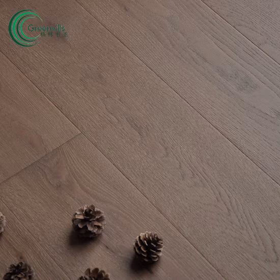 Grey Brown Color Smoked Light Brushed Oak Engineered Wood Floor Solid Hardwood Parquet Flooring