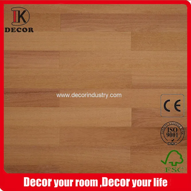 Teak Wood Flooring with Natural Color Light Brushed Surface Treatment